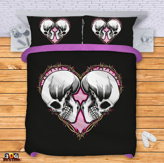 Bed Linen Skull - heart