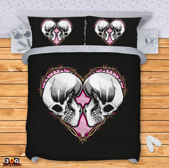 Bed Linen Skull - heart