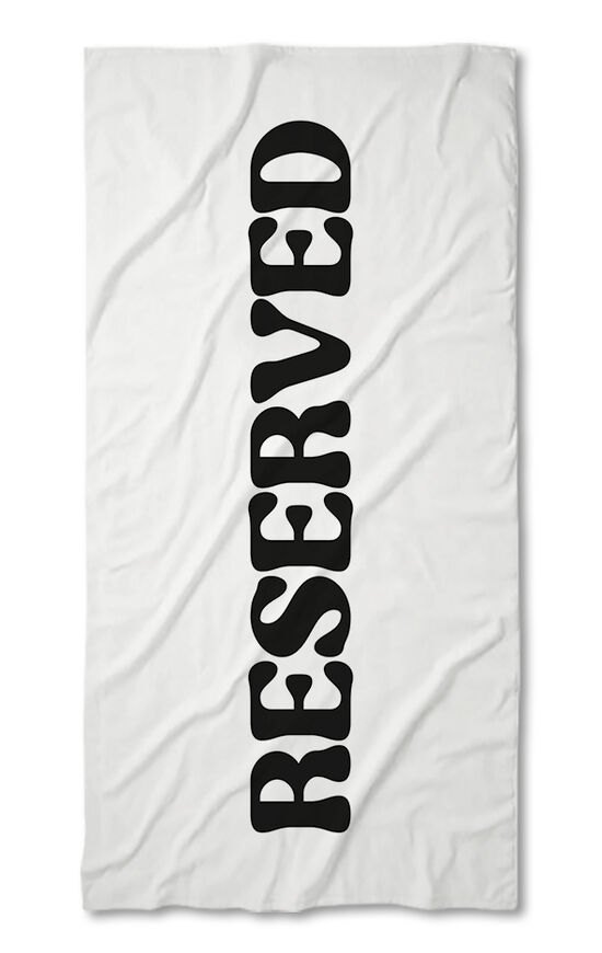 Beach Towel Reserved White - Black