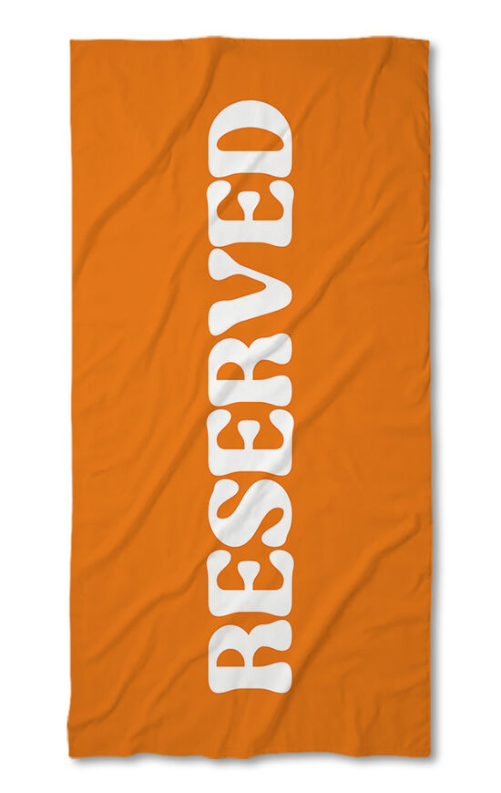 Beach Towel Reserved Orange - White
