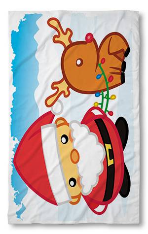 Beach Towel Santa Rudolph
