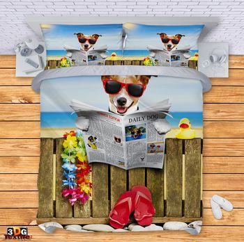 Bed Linen Dog on Vacation