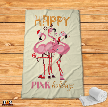 Pătură polar Flamingo de Crăciun 2