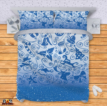 Bed Linen Christmas in Blue