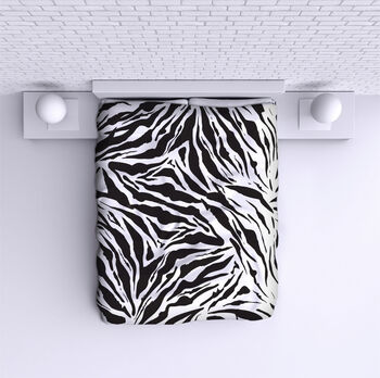 Bed Cover White Zebra