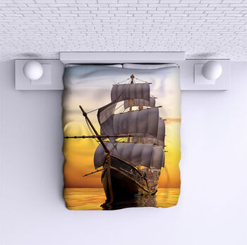 Bed Cover Ship in the Sea
