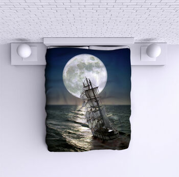 Bed Cover Ship and Moon
