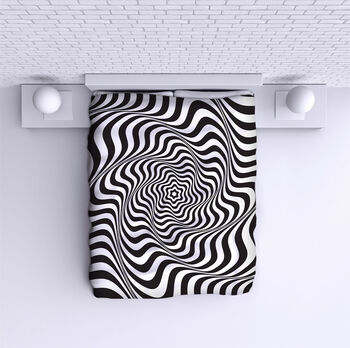 Bed Cover Black and White Illusion 2