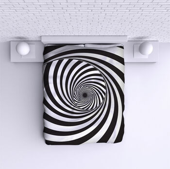 Bed Cover Black and White Illusion 3
