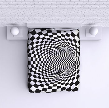 Bed Cover Black and White Illusion 4