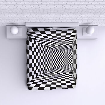 Bed Cover Black and White Illusion 5