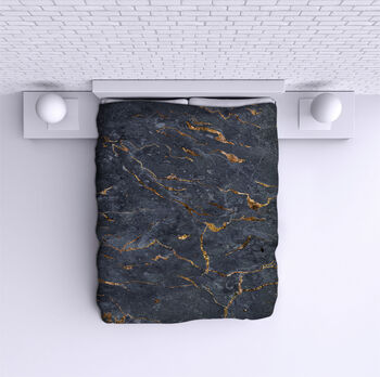 Bed Cover Black Marble