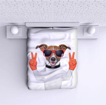 Bed Cover Dog with Glasses