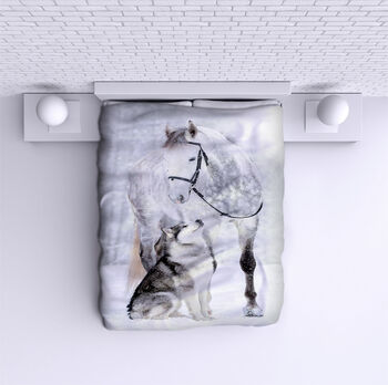 Bed Cover Horse and Wolf