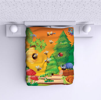 Bed Cover Cartoon Forest
