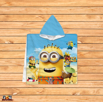 Kids Poncho Towel Beach Minions