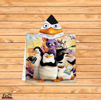 Kids Poncho Towel Penguin
