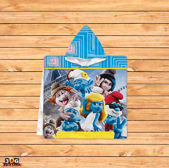 Kids Poncho Towel Smurfs