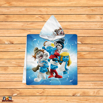 Kids Poncho Towel Smurfs 2