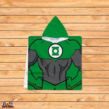 Kids Poncho Towel Green Lantern