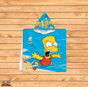 Kids Poncho Towel Bart Simpson