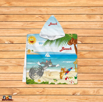 Kids Poncho Towel Tom and Jerry