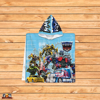 Kids Poncho Towel Transformers