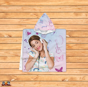 Kids Poncho Towel Violet