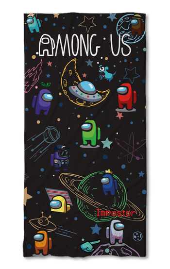 Beach Towel Among Us black