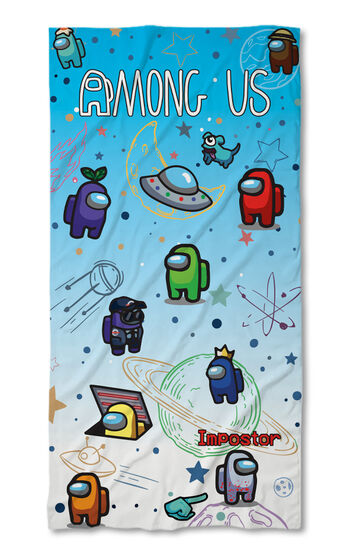 Beach Towel Among Us blue