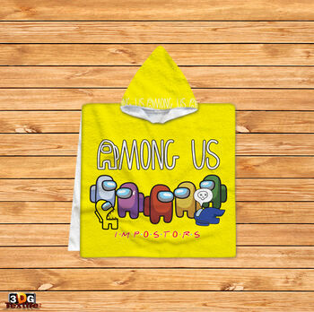 Kids Poncho Towel Among Us Yellow 2021