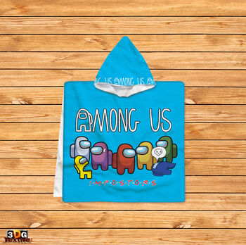 Kids Poncho Towel Among Us Blue 2021