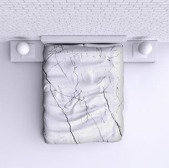 Bed Cover White Marble