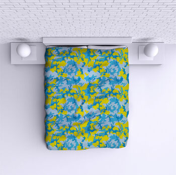 Bed Cover Blue-yellow camouflage