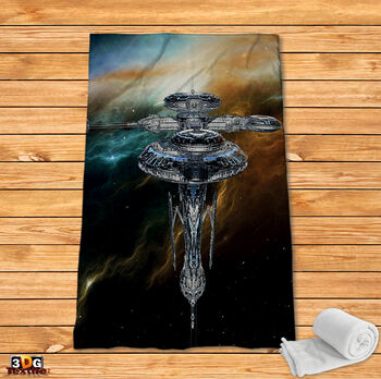 Fleece Blanket Space station 2