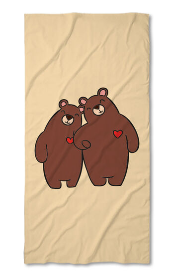 Beach Towel Bear love