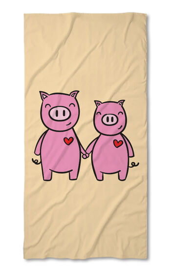 Beach Towel Pig Love