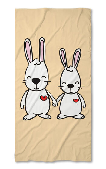 Beach Towel Rabbit love