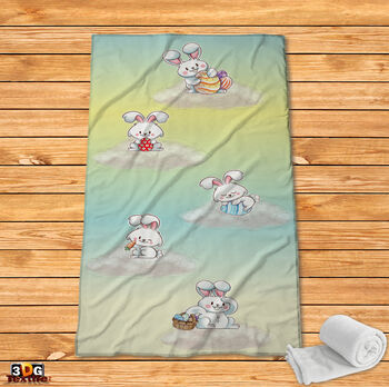 Fleece Blanket Easter bunnies