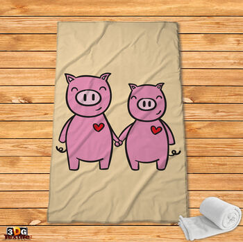 Fleece Blanket Pig Love