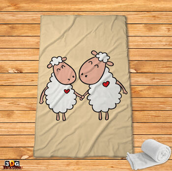 Fleece Blanket Rabbit love