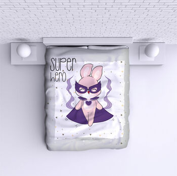 Bed Cover Super hero rabbit