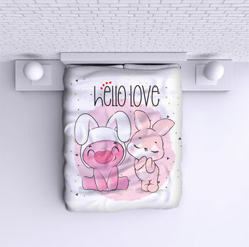 Bed Cover Bunny and piggy