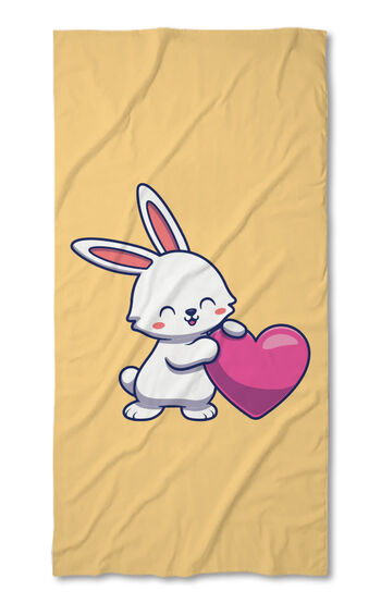 Beach Towel Rabbit heart