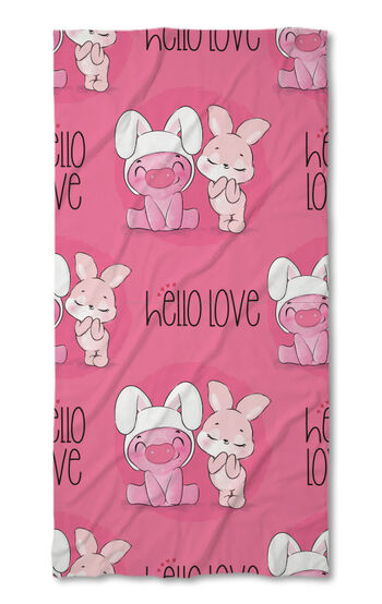 Beach Towel Bunny and piggy