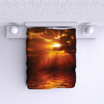 Bed Cover Sunset over the sea