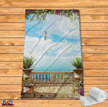 Fleece Blanket Balcony in paradise