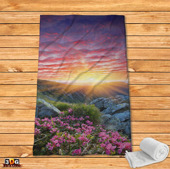Fleece Blanket Sunset in the mountains