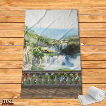 Fleece Blanket Terrace in paradise