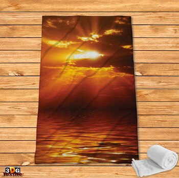 Fleece Blanket Sunset over the sea